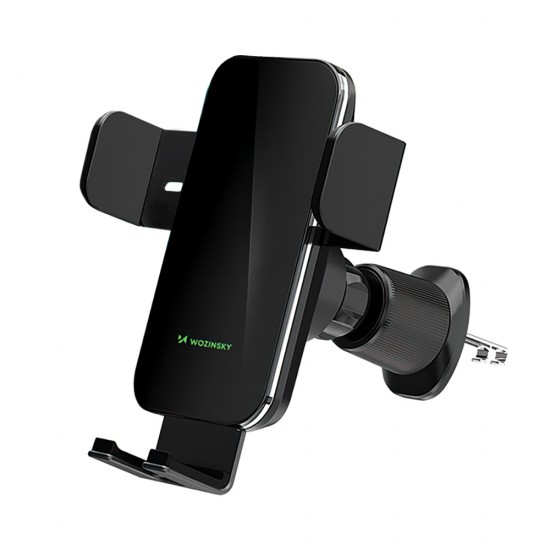 Wozinsky WEDZ-3Y8S clamp car holder with 15W inductive charger for phone on the air vent - black