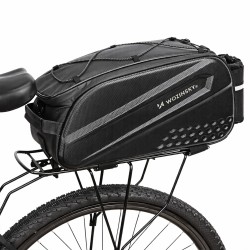 Wozinsky Bike Trunk Bag with Long Strap and Expandable Side Pockets - Black