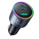Joyroom JR-CCN07 145W Car Charger 2xUSB-C USB-A + 100W USB-C Cable - Dark Gray
