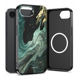 Tech-Protect Lamano MagSafe Case for iPhone 16e / 17e - Black and Green