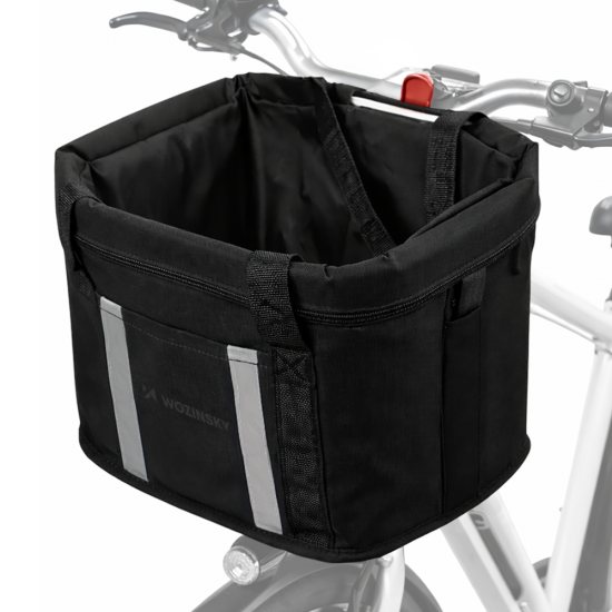 Wozinsky fabric bicycle basket large - black