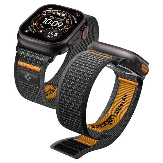 Spigen Athlex Air 2 Strap for Apple Watch (44 / 45 / 46 / 49 mm) - Black and Orange