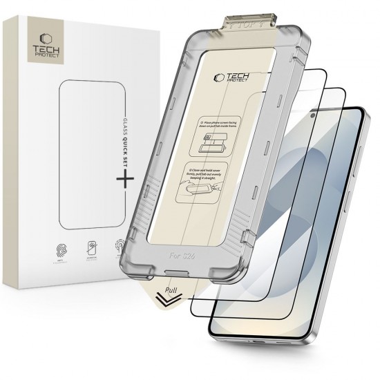 Tech-Protect Quick Set+ 2-Pack Tempered Glass for Samsung Galaxy S26 - Black