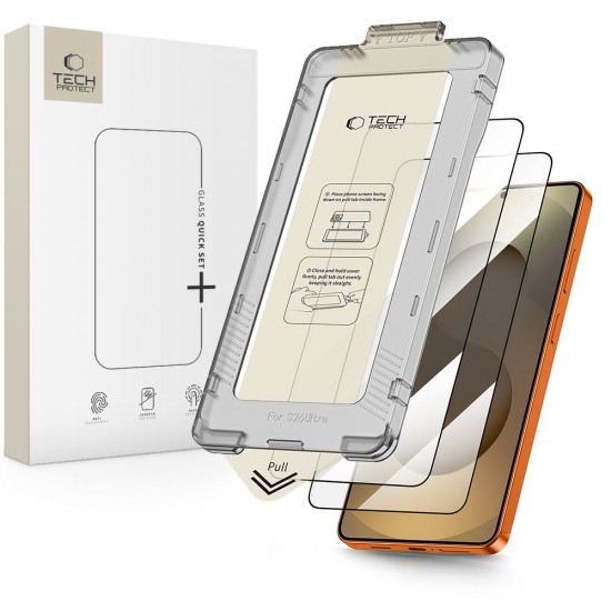 Tech-Protect Quick Set+ 2-Pack Tempered Glass for Samsung Galaxy S26 Ultra - Black