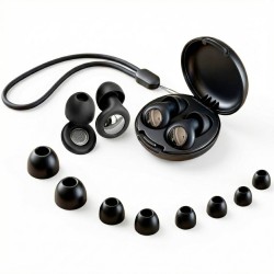 Tech-Protect QuietFit Silicone Earplugs with Acoustic Filter - Black