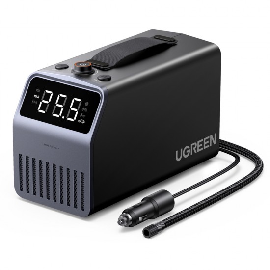 Ugreen 150 PSI 12V Electric Car Tire Pump with Digital Display - Gray