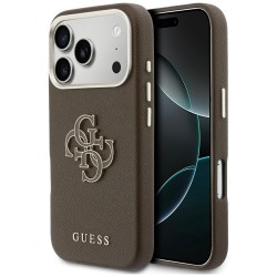 Etui Guess FW Resin Logo na iPhone 17 Pro - brązowe