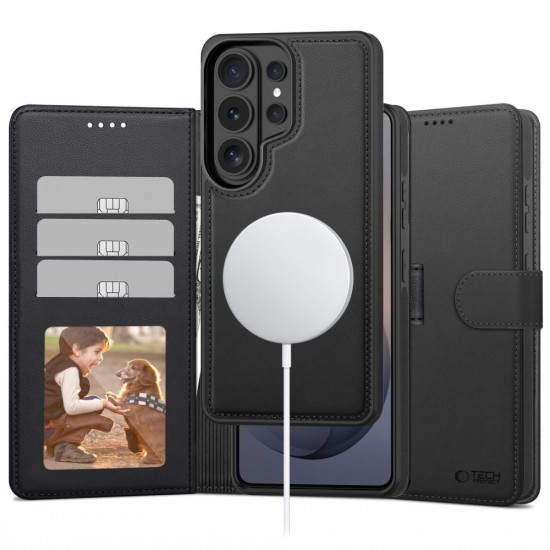 Tech-Protect Wallet MagSafe Case for Samsung Galaxy S26 Ultra - Matte Black