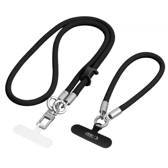 Tech-Protect C10S Rope Phone Lanyard - Black and Titanium