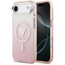 Etui Guess IML Gradient Triangle Logo MagSafe na iPhone Air - różowe