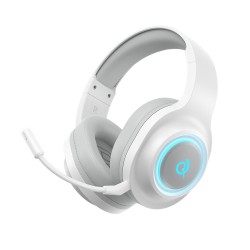 QCY Heroad V200 Tri-Mode Gaming Headphones with 7.1 Sound, 240h Battery, and Detachable Microphone - White