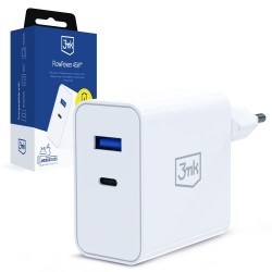 3mk FlowPower 45W 1A1C PD3.0 QC4+ Wall Charger - White