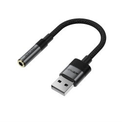Acefast J13 USB-A to 3.5mm mini jack adapter - black