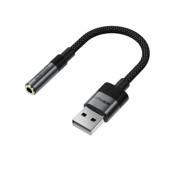 Acefast J13 USB-A to 3.5mm mini jack adapter - black