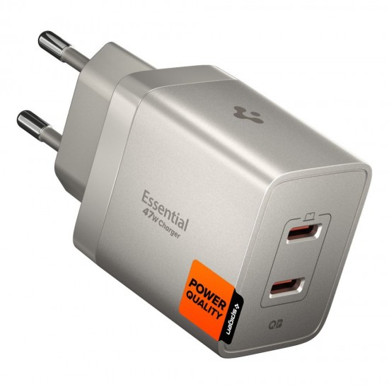 Ładowarka sieciowa Spigen Essential EE472EU-GAN 2-Porty 47 W - tytanowa