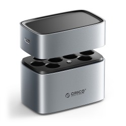 Orico EV8 AA Lithium Battery Charger with Storage Function - Silver