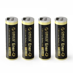 Orico Ener-G EG5C Lithium Battery 1.5V 2100mWh AA USB-C Rechargeable Battery with Charging Cable 4 pcs.