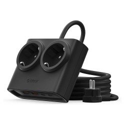 Orico PDC25 25W 6in1 Power Strip 2x AC + 2x USB-A + 2x USB-C - Black