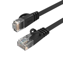 Orico PUG-C6B CAT6 1000Mbps RJ45 Ethernet Network Cable, Flat LAN, 15m, Black