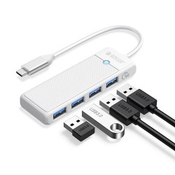 Orico PAPW4A-C3 USB Hub 4-port 4x USB-A 3.0 1 m - white