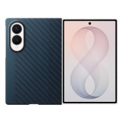 Samsung Carbon Magnet Case for Samsung Galaxy Z Fold 8 compatible with MagSafe + 2 anti-reflective films - navy blue