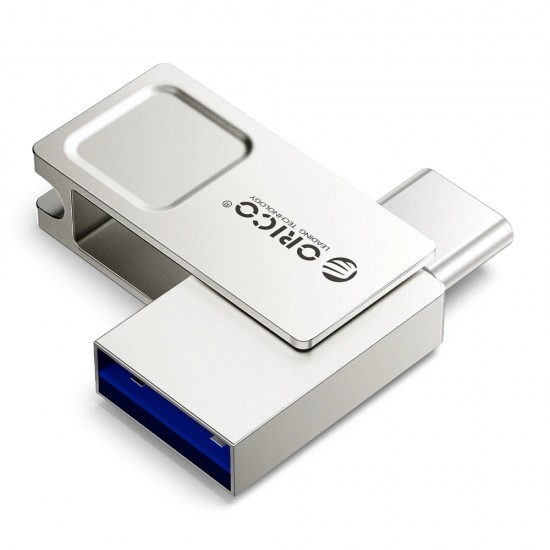 Orico U301 64GB USB-A USB-C USB 3.2 Gen 1 Pendrive - Silver