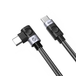 C2C PD100W Laptop Fast Charging Cable (Right Angle) black 1m
