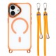 iPhone 17 Case with Adjustable Crossbody Lanyard and MagSafe Compatible Camera Frame as a Stand - Orange