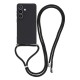 Samsung Galaxy S26 Case with Fiber Lining and Crossbody Strap - Black