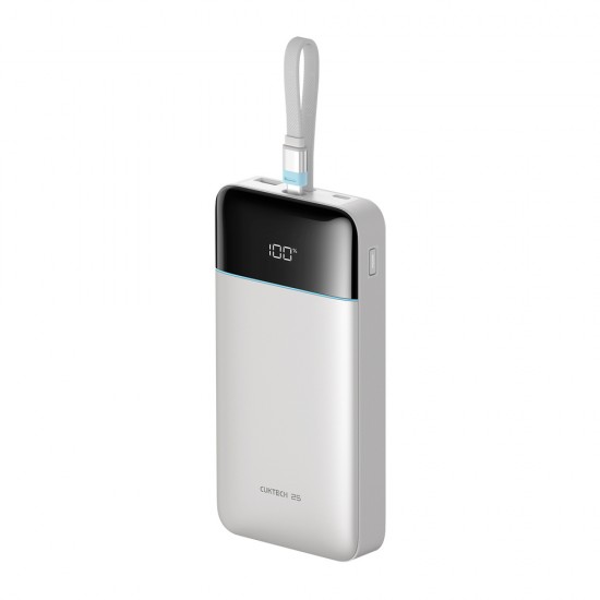 Cuktech LPB252N 120W 25000mAh Powerbank with Built-in USB-C Cable - White