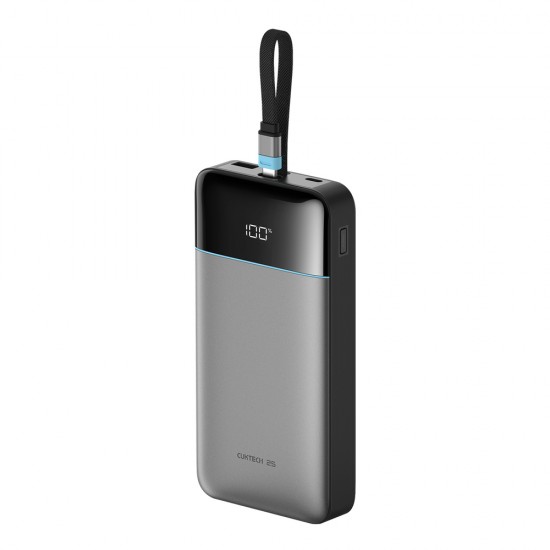 Cuktech LPB252N 120W 25000mAh Powerbank with Built-in USB-C Cable - Gray