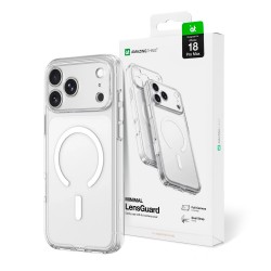 AmazingThing Minimal Mag Lens Case for iPhone 18 Pro Max with Camera Cover and Lanyard Mount Compatible with MagSafe - Clear