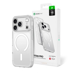 AmazingThing Titan Pro Lens Case for iPhone 18 Pro with Camera Cover and Lanyard Mount, MagSafe Compatible - Clear