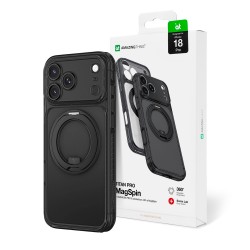 AmazingThing Titan Pro Spin Lens Case for iPhone 18 Pro with Rotating Ring and Lanyard Mount, MagSafe Compatible - Black