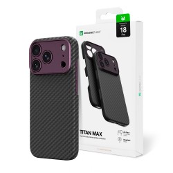 AmazingThing Titan Max Lens Case for iPhone 18 Pro in Aramid Fiber with Camera Cover, Compatible with MagSafe - Purple