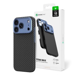 AmazingThing Titan Max Lens Case for iPhone 18 Pro Max Aramid Fiber with Camera Cover, MagSafe Compatible - Blue