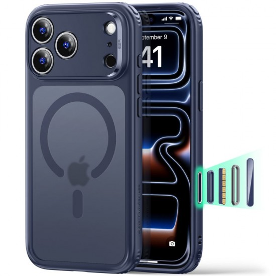 ESR Classic Hybrid MagSafe Case for iPhone 18 Pro / 17 Pro - Matte Navy Blue