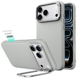 ESR Leather Kickstand MagSafe Case for iPhone 18 Pro Max / 17 Pro Max - Gray