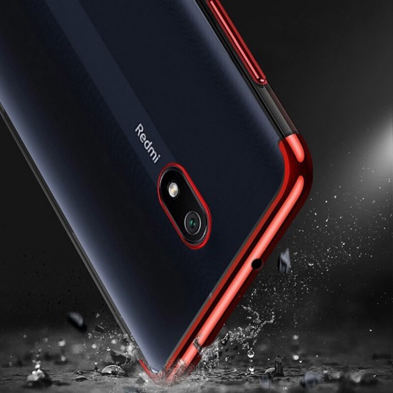 Clear Color Case Gel TPU Electroplating frame Cover for Xiaomi Redmi 8A black