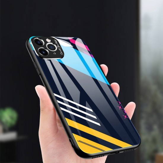 Color Glass Case Durable Cover with Tempered Glass Back and camera cover iPhone 11 Pro Max pattern 1