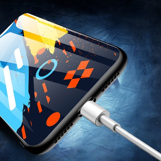 Color Glass Case Durable Cover with Tempered Glass Back and camera cover iPhone 11 Pro Max pattern 1