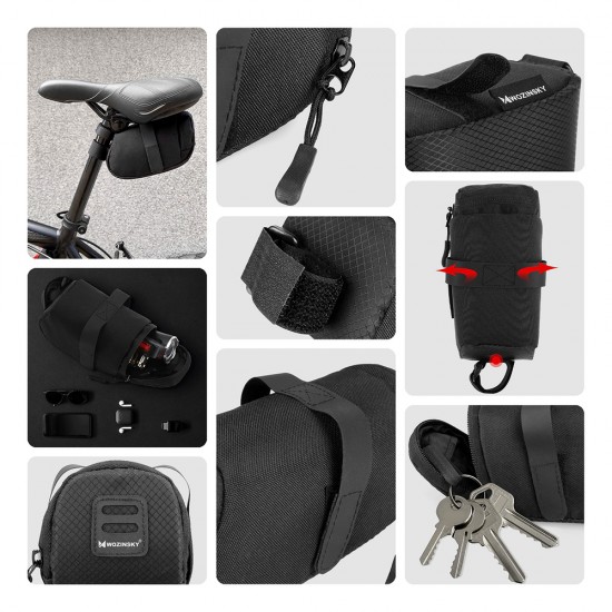 Wozinsky small bicycle saddle bag 0.6 l black (WBB8BK black)