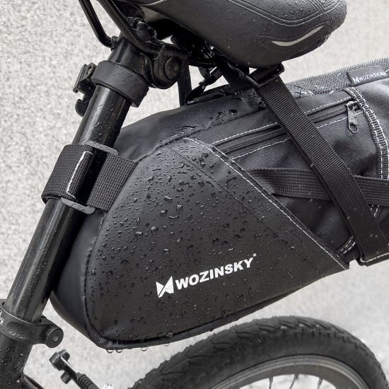 Wozinsky spacious bicycle saddle bag saddle bag large 12l black (WBB9BK)