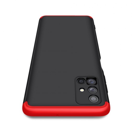 GKK 360 Protection Case Front and Back Case Full Body Cover Samsung Galaxy M51 black-red
