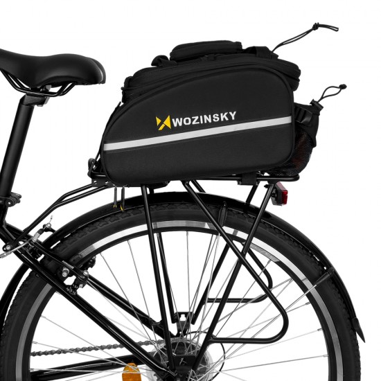Wozinsky large bike rack bag 35l + rain cover black (WBB19BK)