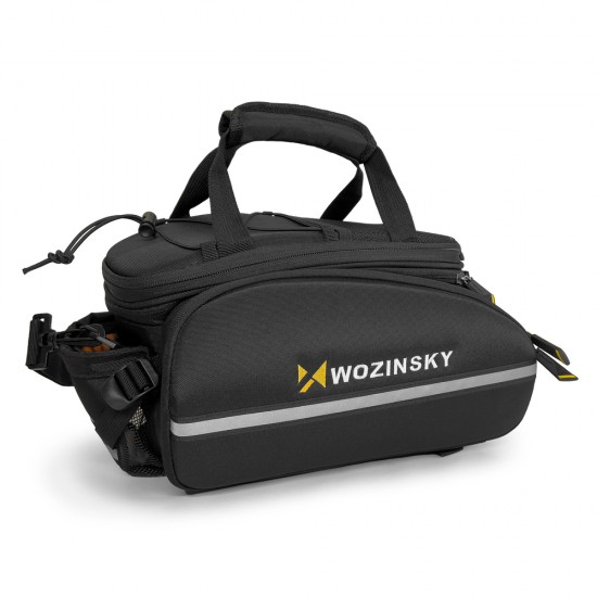 Wozinsky large bike rack bag 35l + rain cover black (WBB19BK)