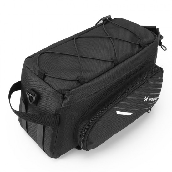 Wozinsky Bike Pannier Rack Bag with Shoulder Strap 9L (Rain Cover Included) Black (WBB22BK)