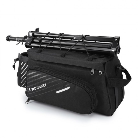 Wozinsky Bike Pannier Rack Bag with Shoulder Strap 9L (Rain Cover Included) Black (WBB22BK)