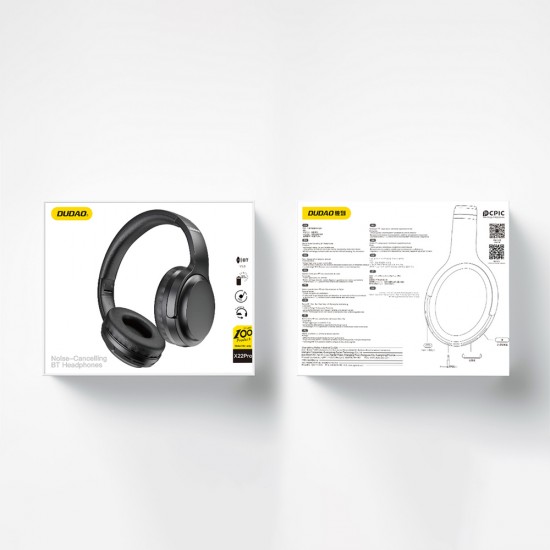 Dudao X22Pro on-ear wireless Bluetooth 5.3 headphones - black