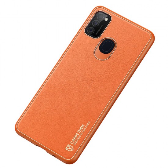 Dux Ducis Yolo elegant case made of soft TPU and PU leather for Samsung Galaxy M30s orange